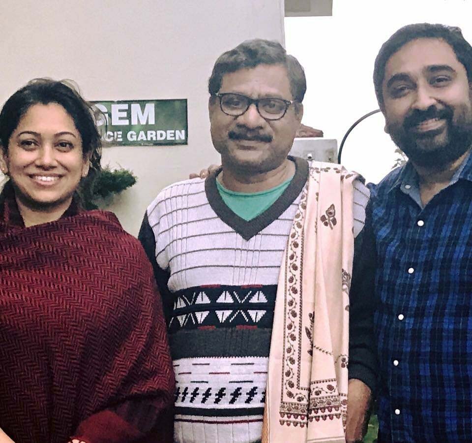 Director Anjali Menon with lyricist Rafeek Ahamed and Composer M Jayachandran